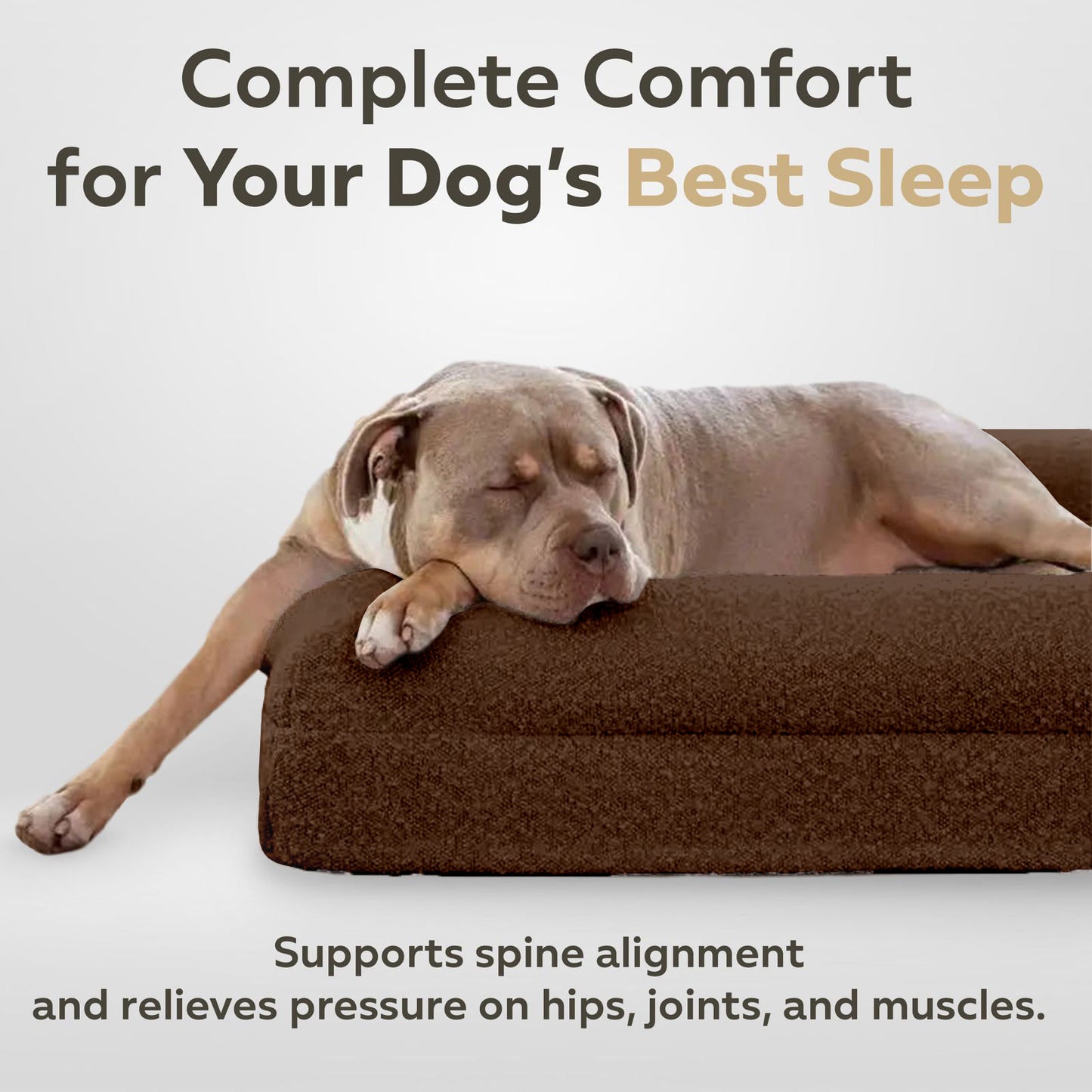 Brown Silent-night Premium Orthopaedic Dog Bed With Reflex Memory Foam & Hardwearing Washable Cover - Ideal For All Dog Breeds