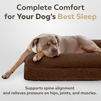 Brown Silent-night Premium Orthopaedic Dog Bed With Reflex Memory Foam & Hardwearing Washable Cover - Ideal For All Dog Breeds