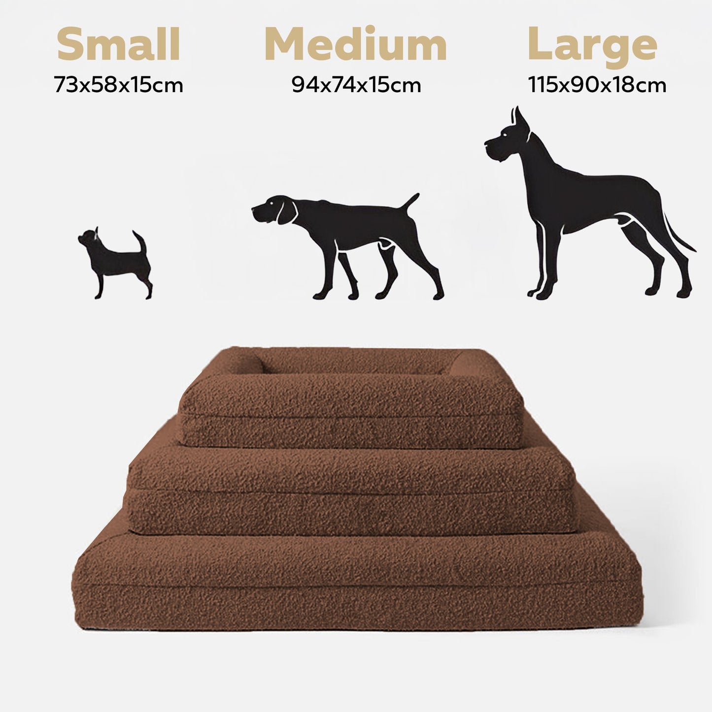 Brown Silent-night Premium Orthopaedic Dog Bed With Reflex Memory Foam & Hardwearing Washable Cover - Ideal For All Dog Breeds