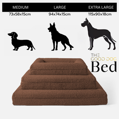 Brown - Orthopaedic Dog Bed - Medium - With Reflex Foam & Hardwearing Washable Cover - Ideal For All Dog Breeds