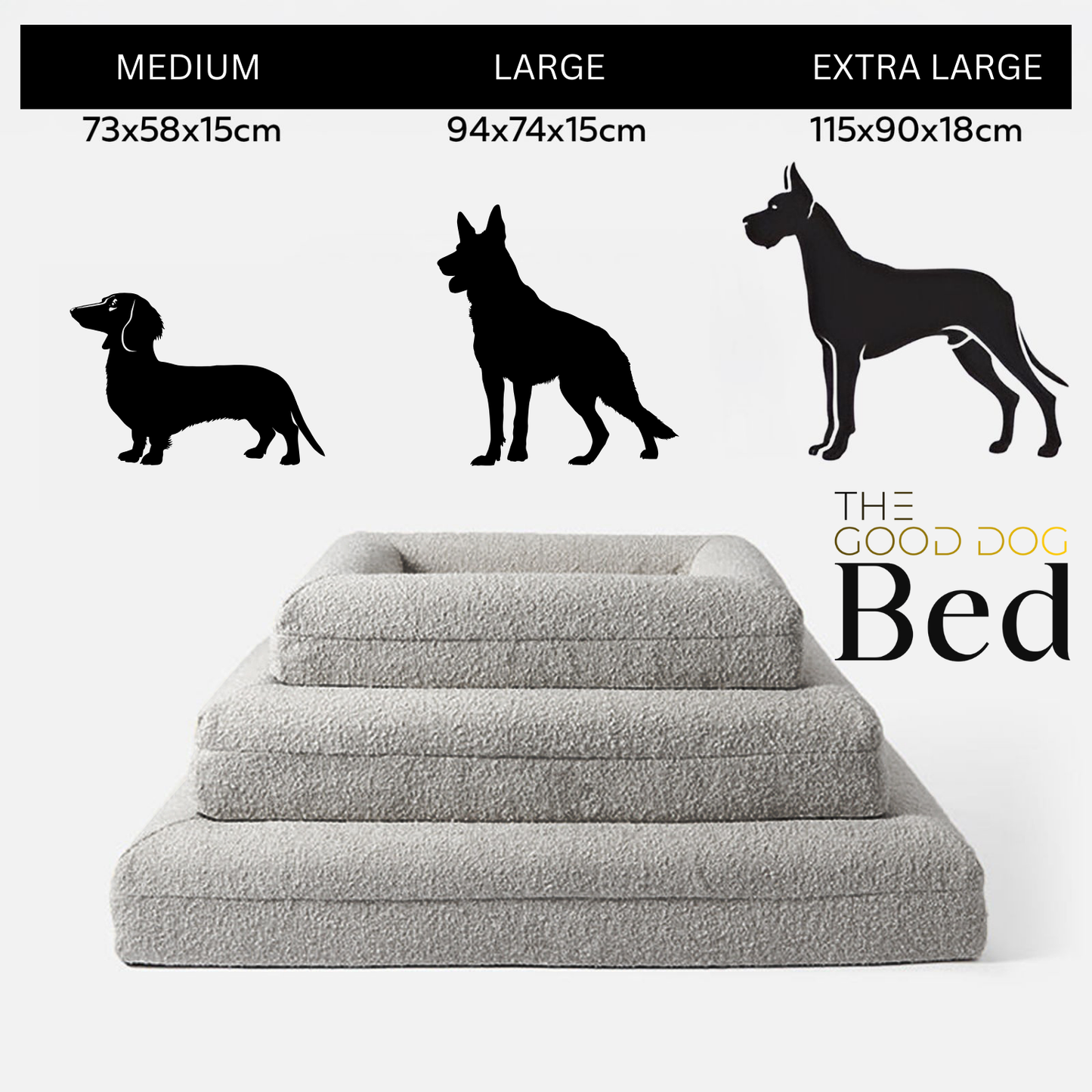 Grey - Vet Approved Orthopaedic Foam Dog Bed - Medium - 3 Year No Sag Guarantee + Support Guarantee