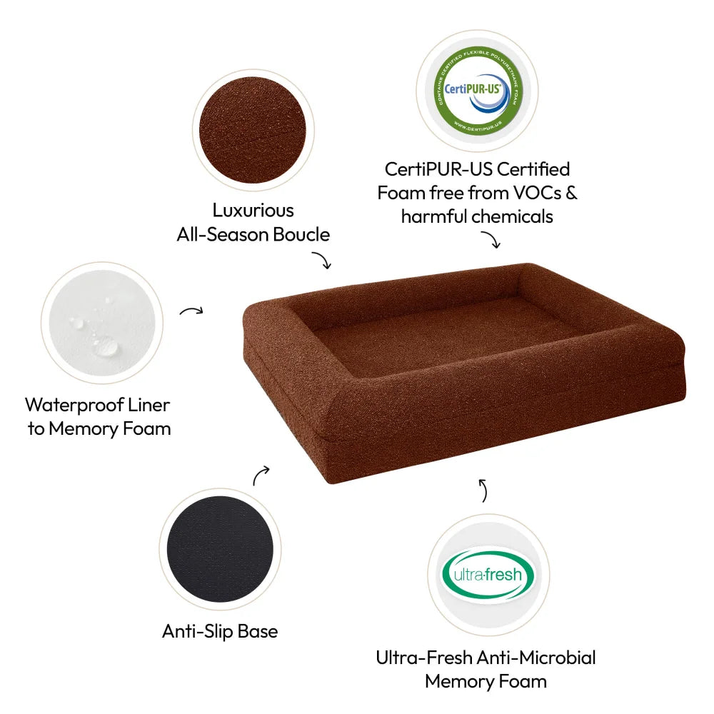 Brown Silent-night Premium Orthopaedic Dog Bed With Reflex Memory Foam & Hardwearing Washable Cover - Ideal For All Dog Breeds