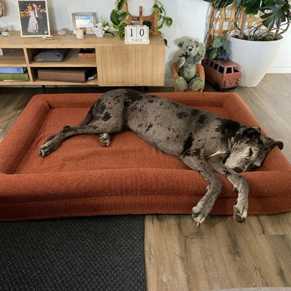 (Cover Only) Terracotta Spare Boucle Cover -  Hardwearing Washable Terracotta Fabric Dog Bed Cover