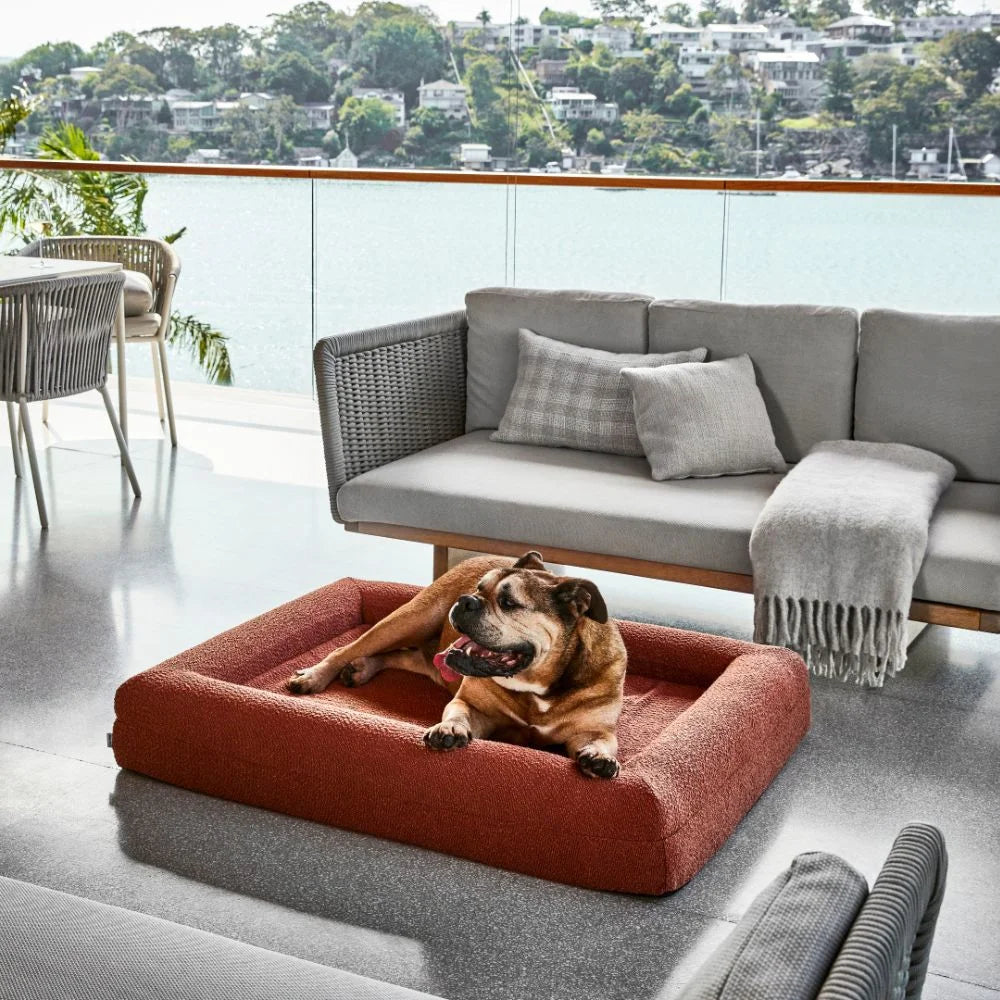 (Cover Only) Terracotta Spare Boucle Cover -  Hardwearing Washable Terracotta Fabric Dog Bed Cover