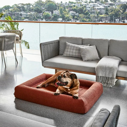 (Cover Only) Terracotta Spare Boucle Cover -  Hardwearing Washable Terracotta Fabric Dog Bed Cover